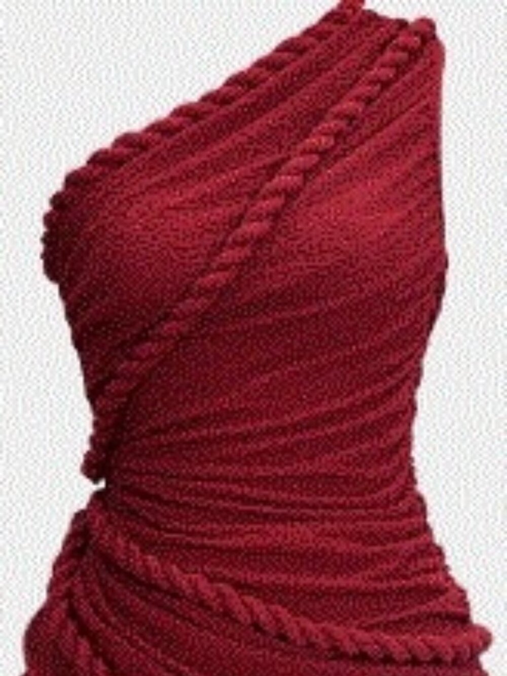 Micas NWT Ruched one shoulder roped dress
